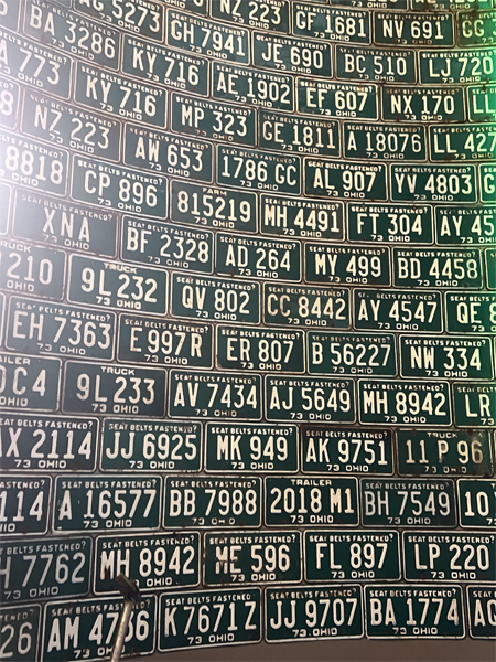 inside Raceway Bar and Grill - license plates