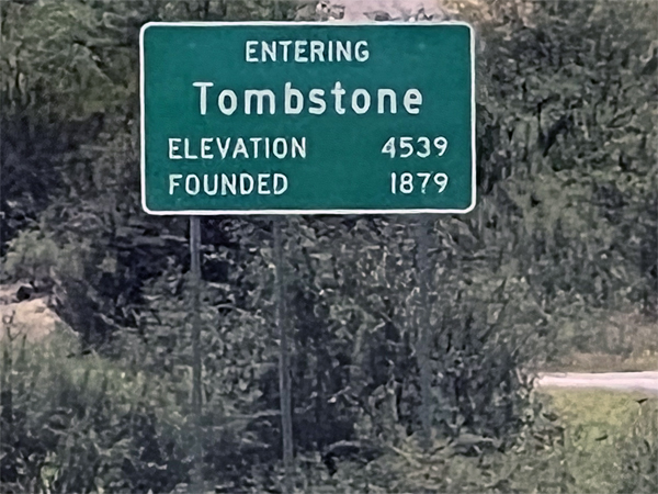 Entering Tombstone sign