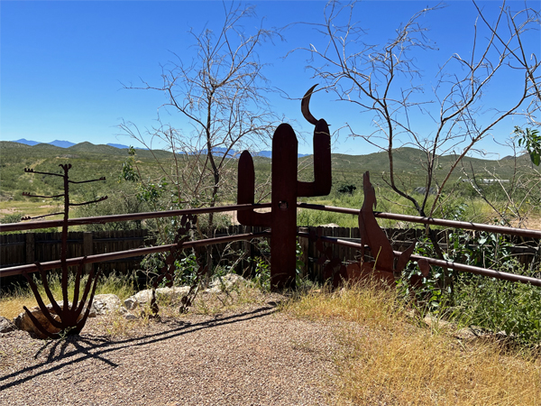 iron cacti and a wolf