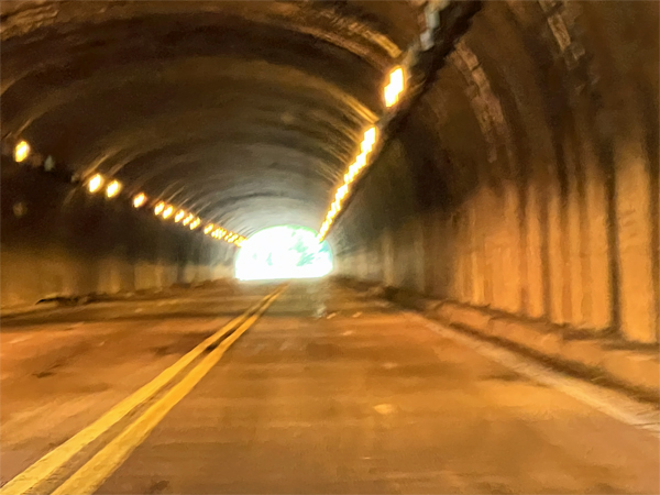 inside The Mule Pass tunnel