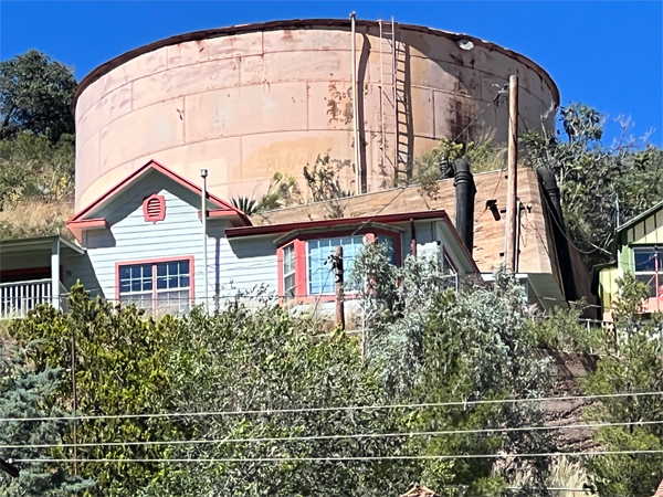 water tank high on the mountain