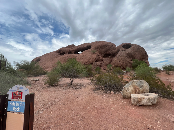 view from parking lot at The Hole in the Rock