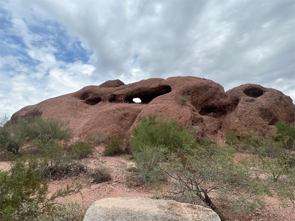 view from parking lot at The Hole in the Rock