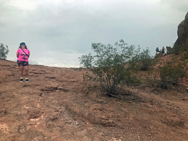 Karen Duquete ready to walk around the mountain