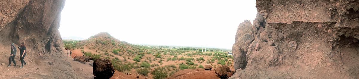 panorama looking out of Hole In The Rock