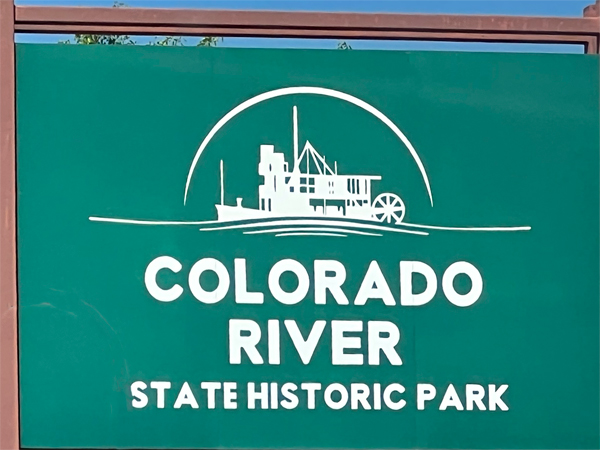 Colorado River State Historic Park sign