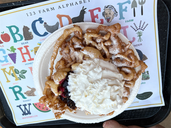 Lavender funnel cake