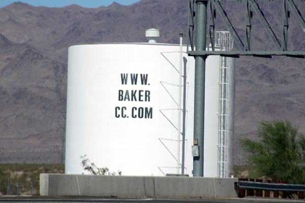 Baker CA water tank
