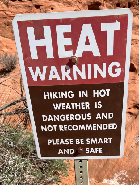 heat warning sign