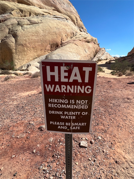 heat warning sign