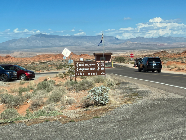 the exit at Valley of Fire State Park