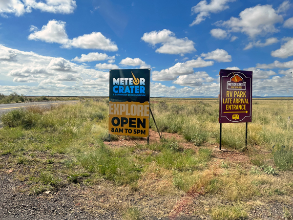 Meteor Crater Road signs