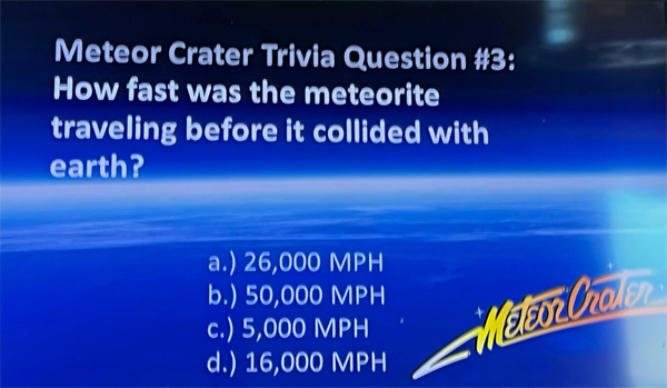 meteor crater quiz