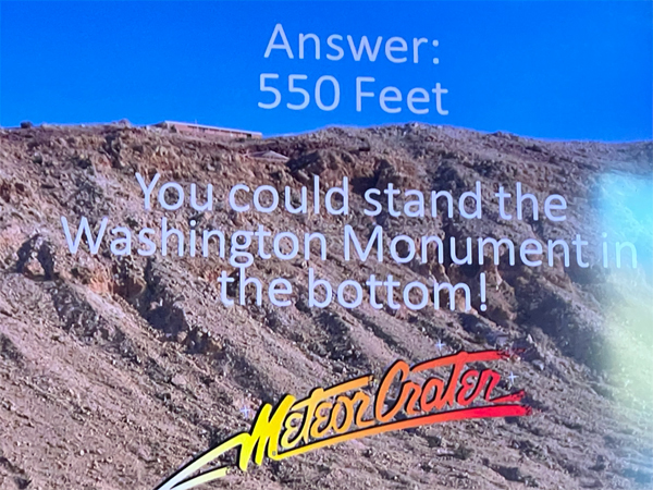 meteor crater quiz answer