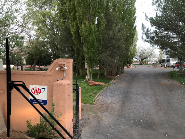 gate and entry into the campground