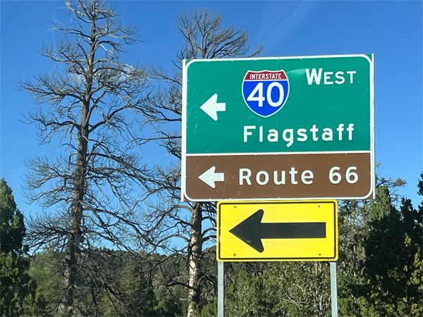 going west to Flagstaff and Route 66