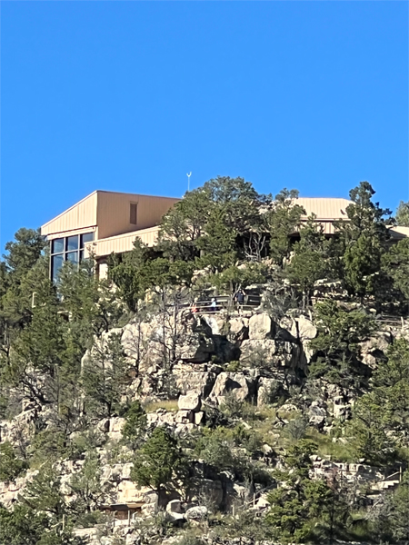 the welcome station and gift shop at the top