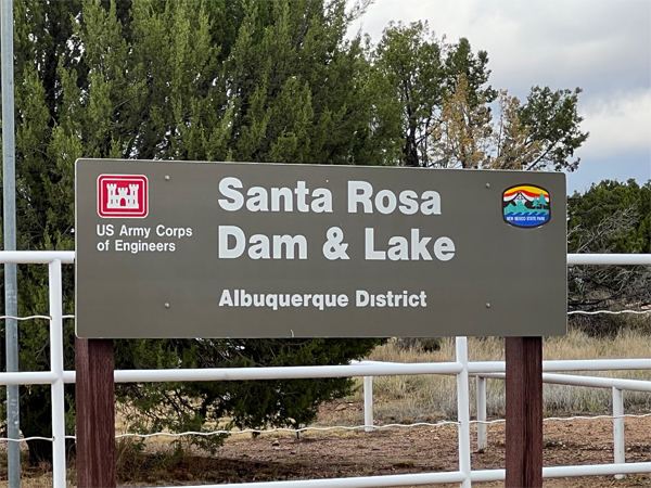 Santa Rosa Dam amd Lake sign