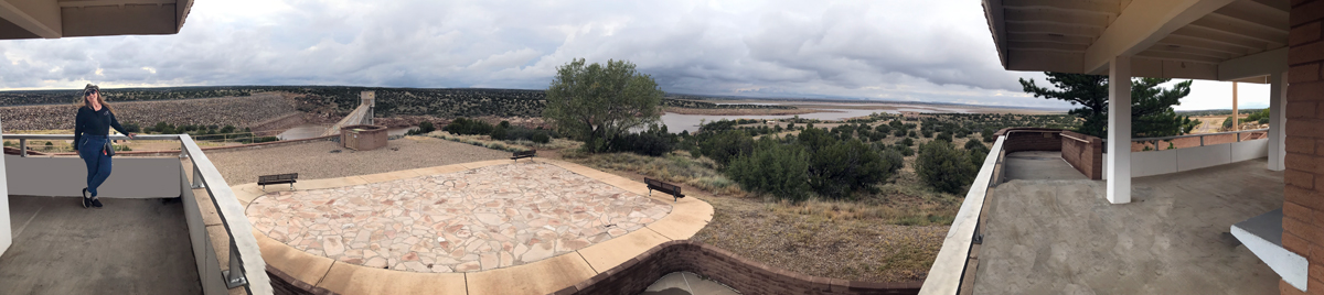 Karen Duquette on the viewing platform Santa Rosa Dam