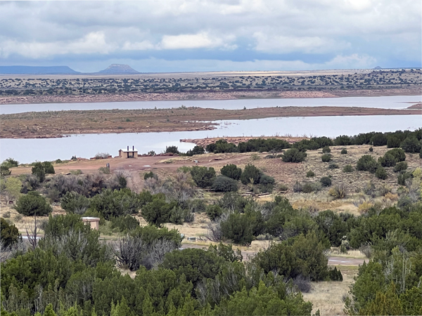 The reservoir created by the dam, Santa Rosa Lake