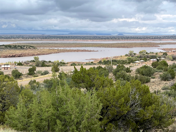 The reservoir created by the dam, Santa Rosa Lake