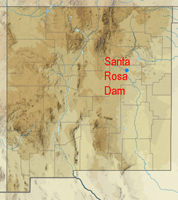 NM map showing location of the Santa Rosa Dam