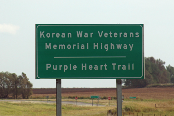 Purple Heart Trails sign