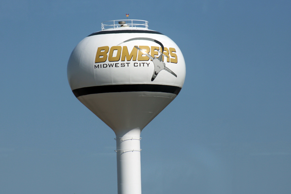 Bombers Midwest city water tower