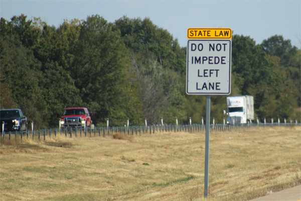 Do not impede left land sign