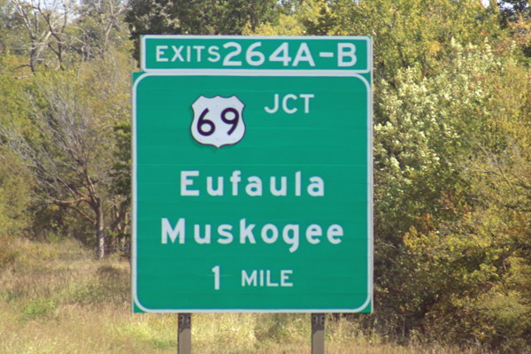 Eufaula and Muskogee sign