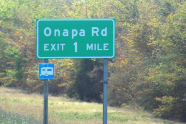 Onapa Road sign