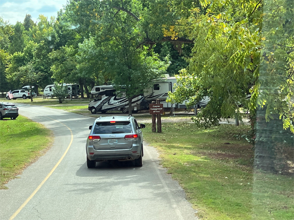 approaching the campsites