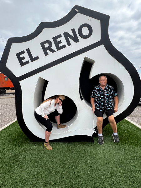 The Mother road Monument and the two RV Gypsies