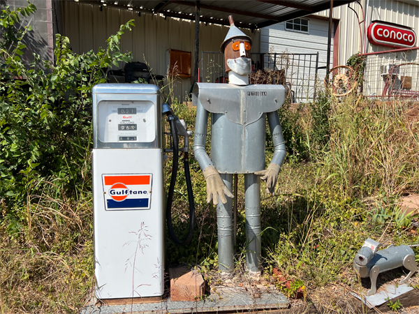 old gasoline pump station