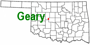 USA  maps showing location of Geary OK