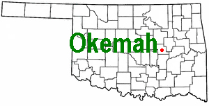 OK map showing location of Okemah