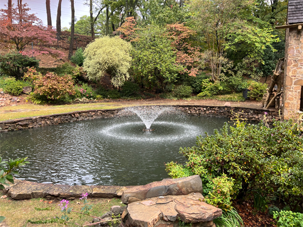 water fountain at the grist mill