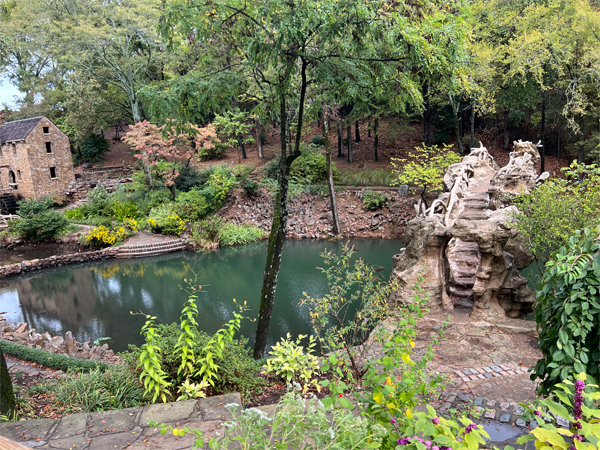 pond and bridge