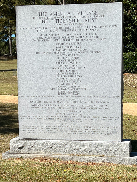 American Village Citizen Trust plaque