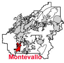 Shelby County AL showing Montevallo