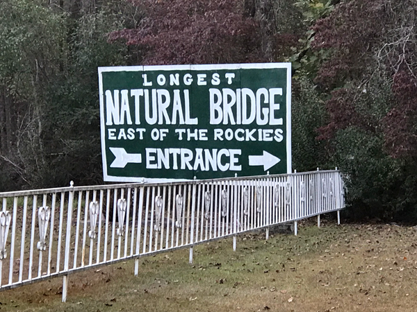 Natural Bridge sign