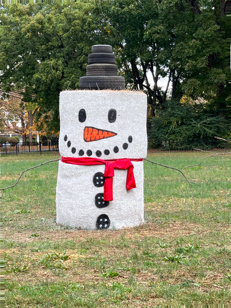 Snowman Hay Bale