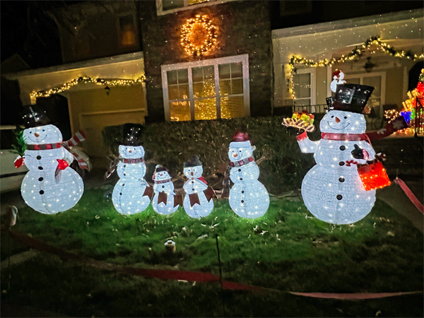 lit up snowmen