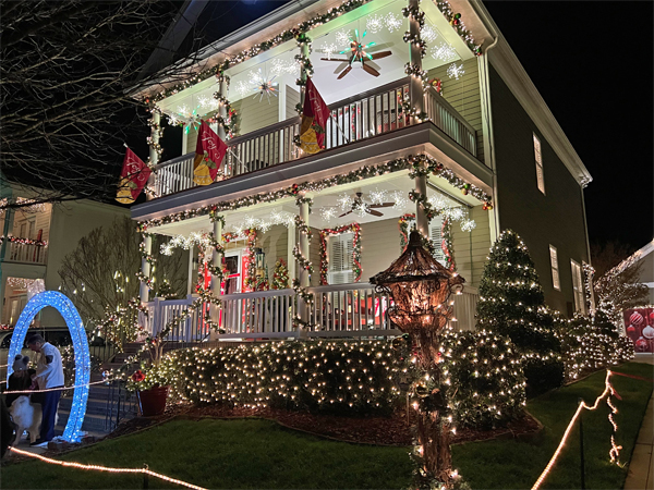 house decorated for Christmas