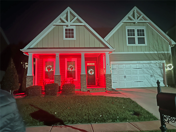 house decorated for Christmas