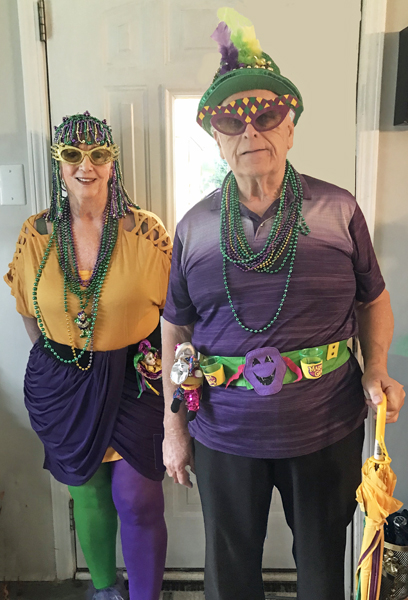 The two RV Gypsies ready for Mardi Gras