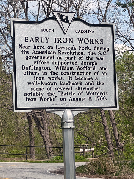 sign about early Iron Works