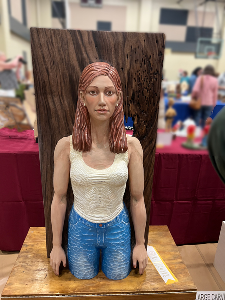 girl woodcarving