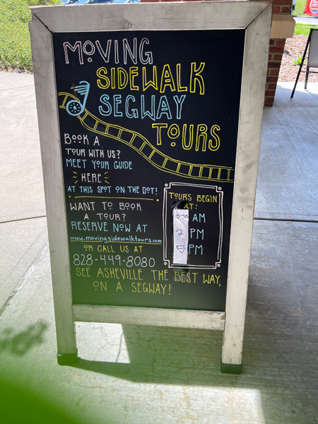 Moving Sidewalk Segway Tour sign