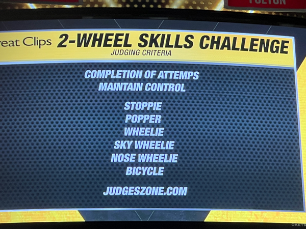 2-Wheel Skills Challenge judging criteria